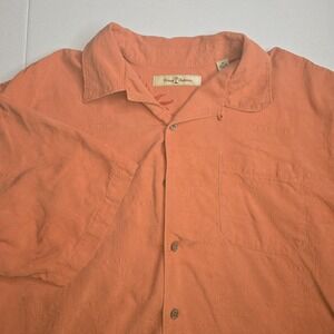 TOMMY BAHAMA Men's XL Silk Hawaiian Shirt Orange -1063